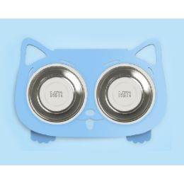 Anti-falling Cat Dog Feeding Water Bowl (Option: Blue-Style1)