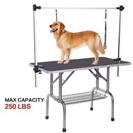 Portable Professional Dog Pet Grooming Table Adjustable Heavy Duty (Option: Black)