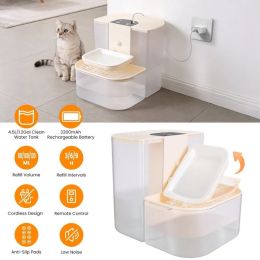 Smart Automatic Pet Water Dispenser, Automatic Pet Water Dispenser With Dual Tank,Dual Tank Filtration 4.5L Cordless Water Fountain With Remote C (Option: Defaulttitle)