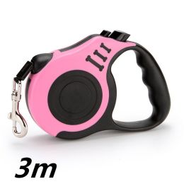 Pet Automatic Telescopic Traction Rope (Option: Pink-3m)